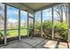 Relaxing screened porch with views of the backyard and a pond at 11249 Tall Trees Dr, Fishers, IN 46038