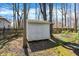 A storage shed in the backyard at 11249 Tall Trees Dr, Fishers, IN 46038