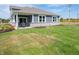 Well-manicured backyard with patio, furniture, and partial brick exterior at 1571 Beyers St, Fortville, IN 46040