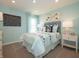 Stylish bedroom featuring chic decor, artwork, and ample natural light at 1571 Beyers St, Fortville, IN 46040