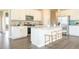 Modern kitchen with white cabinets, granite countertops, stainless steel appliances, and a breakfast bar at 1571 Beyers St, Fortville, IN 46040