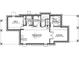 Blueprint of a home basement plan, including entertainment, bed, bath, exercise and storage areas at 1818 Central Ave, Indianapolis, IN 46202