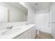 Bright bathroom with double sink vanity, large mirror, and shower-tub combination at 18944 Seaforth Way, Westfield, IN 46074