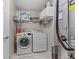 Functional laundry room featuring a washer, dryer, storage shelves, and ample space at 3627 Miesha Dr, Indianapolis, IN 46217