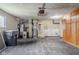 Unfinished garage showing the mechanicals and built in cabinets at 5017 E 14Th St, Indianapolis, IN 46201