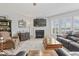 Comfortable living room features a fireplace, large windows, and ample seating for entertaining at 5178 Aegis Dr, Noblesville, IN 46062