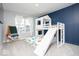 Playful bedroom featuring unique bunk beds and an art easel at 5300 Veranda Dr, Noblesville, IN 46062