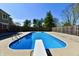 Inviting in-ground pool with diving board and landscaped backyard at 611 Mill Farm Rd, Noblesville, IN 46062
