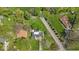 An aerial view shows the property and yard layout and the proximity of neighboring homes at 7205 Steven Ln, Indianapolis, IN 46260