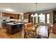 Spacious eat-in kitchen area with island and stainless steel appliances at 7728 Mallard Way, Indianapolis, IN 46256