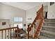 Inviting foyer features a staircase, high ceilings, and plenty of natural light, creating a grand entrance at 8116 Barksdale Way, Indianapolis, IN 46216