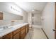 Functional bathroom with double sinks, ample counter space, and a shower, providing convenience and comfort at 9056 E 650 N, Wilkinson, IN 46186