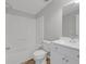 Full bathroom with shower, tub, toilet, and single vanity at 1528 E 300 N, Lebanon, IN 46052