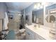 Modern bathroom featuring a glass-enclosed shower and stylish vanity at 19702 Tomlinson Rd, Westfield, IN 46074