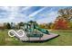 Well-maintained green playground featuring a slide, climbing structure, and a bench for relaxation at 2936 W Calimanco Ln, Monrovia, IN 46157