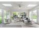 Cozy sun room with lots of windows and comfortable seating at 3462 Briar Creek Ln, Carmel, IN 46033