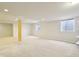 Unfinished basement with neutral carpet, recessed lighting, and natural light from two windows at 3932 Long Ridge Blvd, Carmel, IN 46074