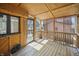 Enclosed porch featuring wood flooring, screened windows and door, offers a relaxing outdoor space at 40 N Ritter Ave, Indianapolis, IN 46219