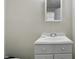Bathroom featuring a white vanity with a mirror, providing a clean and functional space at 443 N Alton Ave, Indianapolis, IN 46222