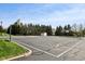 Community basketball court surrounded by evergreens, enhanced by fresh striping and ample space at 476 Sapphire Dr, Carmel, IN 46032