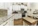 Well-appointed kitchen featuring granite countertops, stainless steel appliances, white cabinetry, and modern fixtures at 537 Weyworth Pl, Greenwood, IN 46142