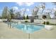 Inviting backyard pool with lounge chairs, basketball hoop, and a serene, fenced-in setting at 5455 S 800 E, Zionsville, IN 46077