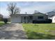 Charming single-story home with stone facade, attached garage, and well-maintained lawn at 9169 Hibben Ave, Indianapolis, IN 46229
