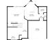 First floor layout with living room, kitchen, foyer, garage, laundry, and bathroom spaces detailed with dimensions at 9873 Blue Ridge Way, Indianapolis, IN 46234