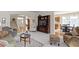Open-concept living room leading to the foyer, dining area, and kitchen at 10471 Meadow Lake Dr, Fishers, IN 46038