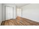 Bedroom features modern floors, neutral paint and closet with sliding doors at 14226 Marilyn Rd, Noblesville, IN 46060