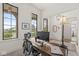 Bright office with large windows, modern lighting and a view of the neighborhood at 1501 Chanson Ln, Westfield, IN 46074