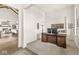 Office view reveals the vaulted ceilings and open floor plan of the home at 1501 Chanson Ln, Westfield, IN 46074