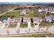 Overhead shot of a residential area with well-kept lawns and mature trees at 19546 Forsythe Dr, Noblesville, IN 46060