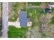 Bird's-eye view of a property featuring a spacious backyard with play equipment and a seating area, surrounded by lush greenery at 20892 Overdorf Rd, Noblesville, IN 46062