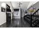 Stylish living room with dark wood floors and a contemporary fireplace at 253 Provincial Ln # Apt D, Avon, IN 46123
