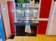 Retro kitchen with vintage oven and red accents, offering a nostalgic charm at 2575 S Indianapolis Rd, Lebanon, IN 46052