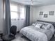 This bedroom is bathed in natural light, with a ceiling fan and neutral color palette at 37 N Arlington Ave, Indianapolis, IN 46219