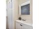 Functional bathroom with a single sink vanity and tiled shower at 419 S Oak St, Fortville, IN 46040