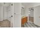 View of the bathroom, vanity with cabinets and walk-in closet at 4827 Spring Flower Ct, Indianapolis, IN 46237