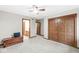 This bedroom offers a ceiling fan and multiple closets at 5298 Royal Troon Way, Avon, IN 46123