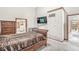 Bedroom features neutral tones, vaulted ceiling, walk in closet, carpet, and television at 5298 Royal Troon Way, Avon, IN 46123