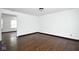 This cozy bedroom is open and has bright white walls at 5424 Milhouse Rd, Indianapolis, IN 46221
