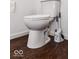 A white toilet sits on a dark wood floor at 5424 Milhouse Rd, Indianapolis, IN 46221