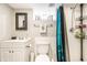 Cozy bathroom with white subway tile shower and modern fixtures at 5442 Hibben Ave, Indianapolis, IN 46219