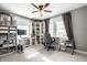 Functional bedroom with great natural light from two windows and built-in storage at 5442 Hibben Ave, Indianapolis, IN 46219