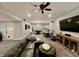 The basement is perfect for entertainment, with a large seating area, pool table, and bar at 5802 Bentbrook Dr, Bargersville, IN 46106