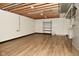 Unfinished basement with exposed ceiling and ductwork, concrete walls, and vinyl floors at 7014 Eagle Dr, Nineveh, IN 46164
