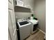 Functional laundry room with modern appliances and decorative shelving at 8333 Sansa St, Indianapolis, IN 46113