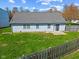 Fenced backyard with lush lawn, offers a private outdoor space for relaxation and recreation at 84 Beech Ct, Whiteland, IN 46184
