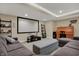 Finished basement featuring a large screen, media center, and comfortable seating at 10814 Tallow Wood Ln, Indianapolis, IN 46236